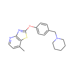 Cc1ccnc2nc(Oc3ccc(CN4CCCCC4)cc3)sc12 ZINC000095558224