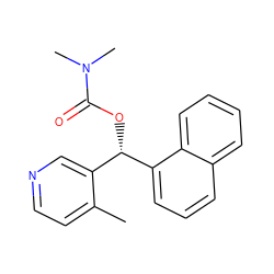 Cc1ccncc1[C@H](OC(=O)N(C)C)c1cccc2ccccc12 ZINC000103198771