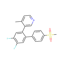 Cc1ccncc1-c1cc(F)c(F)cc1-c1ccc(S(C)(=O)=O)cc1 ZINC000026944030