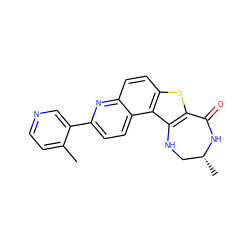 Cc1ccncc1-c1ccc2c(ccc3sc4c(c32)NC[C@@H](C)NC4=O)n1 ZINC000043012280