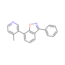 Cc1ccncc1-c1cccc2c(-c3ccccc3)noc12 ZINC000206883523