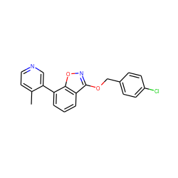 Cc1ccncc1-c1cccc2c(OCc3ccc(Cl)cc3)noc12 ZINC000205215372