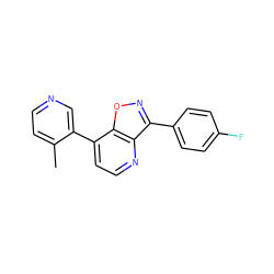 Cc1ccncc1-c1ccnc2c(-c3ccc(F)cc3)noc12 ZINC000205213984