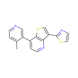 Cc1ccncc1-c1ccnc2c(-c3nccs3)csc12 ZINC000205214000