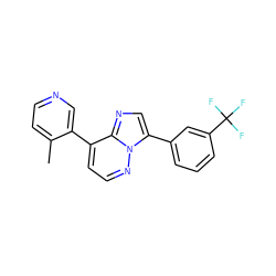 Cc1ccncc1-c1ccnn2c(-c3cccc(C(F)(F)F)c3)cnc12 ZINC000199760884