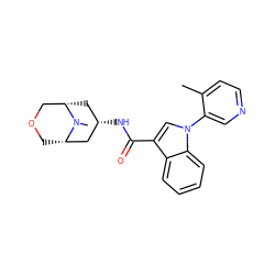 Cc1ccncc1-n1cc(C(=O)N[C@H]2C[C@H]3COC[C@@H](C2)N3C)c2ccccc21 ZINC001772654282