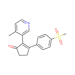 Cc1ccncc1C1=C(c2ccc(S(C)(=O)=O)cc2)CCC1=O ZINC000013796666