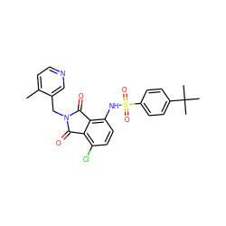 Cc1ccncc1CN1C(=O)c2c(Cl)ccc(NS(=O)(=O)c3ccc(C(C)(C)C)cc3)c2C1=O ZINC000653852931