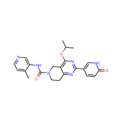 Cc1ccncc1NC(=O)N1CCc2nc(-c3ccc(=O)[nH]c3)nc(OC(C)C)c2C1 ZINC000095559492