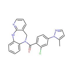 Cc1ccnn1-c1ccc(C(=O)N2Cc3cccnc3Nc3ccccc32)c(Cl)c1 ZINC000028569995