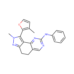 Cc1ccoc1-c1c2c(nn1C)CCc1cnc(Nc3ccccc3)nc1-2 ZINC000169702207