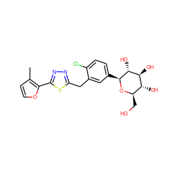 Cc1ccoc1-c1nnc(Cc2cc([C@@H]3O[C@H](CO)[C@@H](O)[C@H](O)[C@H]3O)ccc2Cl)s1 ZINC000045337422