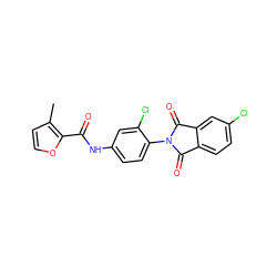 Cc1ccoc1C(=O)Nc1ccc(N2C(=O)c3ccc(Cl)cc3C2=O)c(Cl)c1 ZINC000473153923