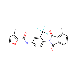 Cc1ccoc1C(=O)Nc1ccc(N2C(=O)c3cccc(C)c3C2=O)c(C(F)(F)F)c1 ZINC000473165988