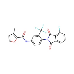 Cc1ccoc1C(=O)Nc1ccc(N2C(=O)c3cccc(F)c3C2=O)c(C(F)(F)F)c1 ZINC000473170024