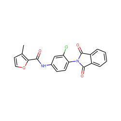 Cc1ccoc1C(=O)Nc1ccc(N2C(=O)c3ccccc3C2=O)c(Cl)c1 ZINC000044571434