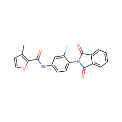 Cc1ccoc1C(=O)Nc1ccc(N2C(=O)c3ccccc3C2=O)c(F)c1 ZINC000473170668