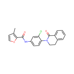 Cc1ccoc1C(=O)Nc1ccc(N2CCc3ccccc3C2=O)c(Cl)c1 ZINC000653740611