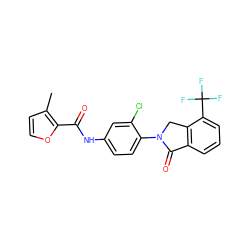 Cc1ccoc1C(=O)Nc1ccc(N2Cc3c(cccc3C(F)(F)F)C2=O)c(Cl)c1 ZINC000653718524