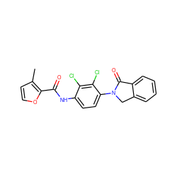 Cc1ccoc1C(=O)Nc1ccc(N2Cc3ccccc3C2=O)c(Cl)c1Cl ZINC000653733720