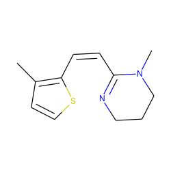 Cc1ccsc1/C=C\C1=NCCCN1C ZINC000013704188