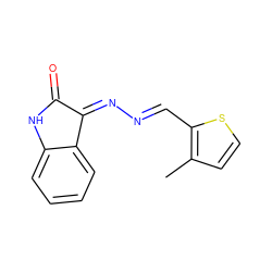 Cc1ccsc1/C=N/N=C1/C(=O)Nc2ccccc21 ZINC000000310503