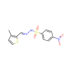 Cc1ccsc1/C=N/NS(=O)(=O)c1ccc([N+](=O)[O-])cc1 ZINC000000372826