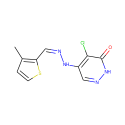 Cc1ccsc1/C=N\Nc1cn[nH]c(=O)c1Cl ZINC000005009457