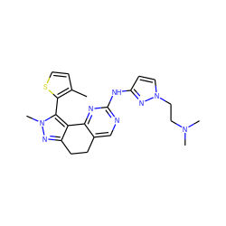 Cc1ccsc1-c1c2c(nn1C)CCc1cnc(Nc3ccn(CCN(C)C)n3)nc1-2 ZINC000141175349