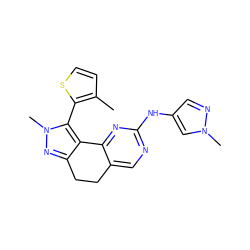 Cc1ccsc1-c1c2c(nn1C)CCc1cnc(Nc3cnn(C)c3)nc1-2 ZINC000169702271