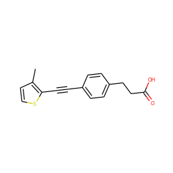 Cc1ccsc1C#Cc1ccc(CCC(=O)O)cc1 ZINC000072116794