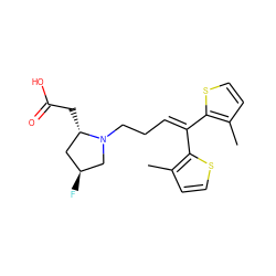 Cc1ccsc1C(=CCCN1C[C@@H](F)C[C@@H]1CC(=O)O)c1sccc1C ZINC000045354376