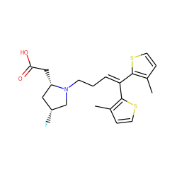 Cc1ccsc1C(=CCCN1C[C@H](F)C[C@@H]1CC(=O)O)c1sccc1C ZINC000045390858