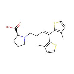 Cc1ccsc1C(=CCCN1CCC[C@H]1C(=O)O)c1sccc1C ZINC000045384602