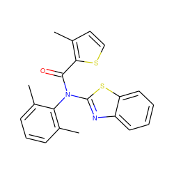 Cc1ccsc1C(=O)N(c1nc2ccccc2s1)c1c(C)cccc1C ZINC000003236038