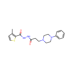 Cc1ccsc1C(=O)NNC(=O)CCN1CCN(c2ccccc2)CC1 ZINC000012523612