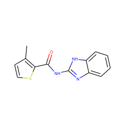 Cc1ccsc1C(=O)Nc1nc2ccccc2[nH]1 ZINC000012487426