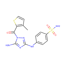 Cc1ccsc1C(=O)n1nc(Nc2ccc(S(N)(=O)=O)cc2)nc1N ZINC000001553111