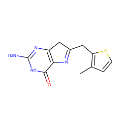 Cc1ccsc1CC1=Nc2c(nc(N)[nH]c2=O)C1 ZINC000027751725