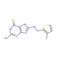 Cc1ccsc1CNc1nc2nc(N)[nH]c(=O)c2[nH]1 ZINC000027755299