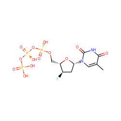 Cc1cn([C@@H]2C[C@@H](F)[C@H](CO[P@](=O)(O)O[P@](=O)(O)OP(=O)(O)O)O2)c(=O)[nH]c1=O ZINC000013779701