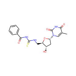 Cc1cn([C@@H]2C[C@H](O)[C@@H](CNC(=S)NC(=O)c3ccccc3)O2)c(=O)[nH]c1=O ZINC000028864757