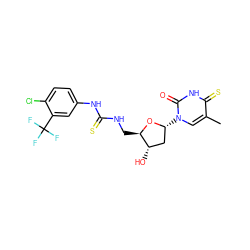 Cc1cn([C@@H]2C[C@H](O)[C@@H](CNC(=S)Nc3ccc(Cl)c(C(F)(F)F)c3)O2)c(=O)[nH]c1=S ZINC000082153979