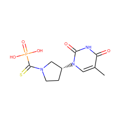 Cc1cn([C@@H]2CCN(C(=S)P(=O)(O)O)C2)c(=O)[nH]c1=O ZINC000045366220