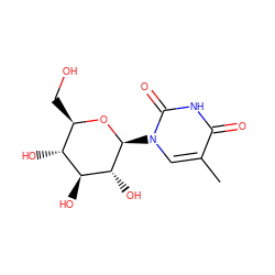 Cc1cn([C@@H]2O[C@H](CO)[C@@H](O)[C@H](O)[C@H]2O)c(=O)[nH]c1=O ZINC000038274401