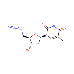 Cc1cn([C@H]2C[C@H](O)[C@@H](CN=[N+]=[N-])O2)c(=O)[nH]c1=O ZINC000006521293