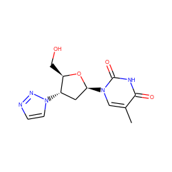 Cc1cn([C@H]2C[C@H](n3ccnn3)[C@@H](CO)O2)c(=O)[nH]c1=O ZINC000003800793