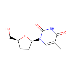 Cc1cn([C@H]2CC[C@@H](CO)O2)c(=O)[nH]c1=O ZINC000000120584