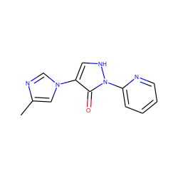 Cc1cn(-c2c[nH]n(-c3ccccn3)c2=O)cn1 ZINC000169010016