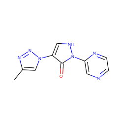 Cc1cn(-c2c[nH]n(-c3cnccn3)c2=O)nn1 ZINC000169007199